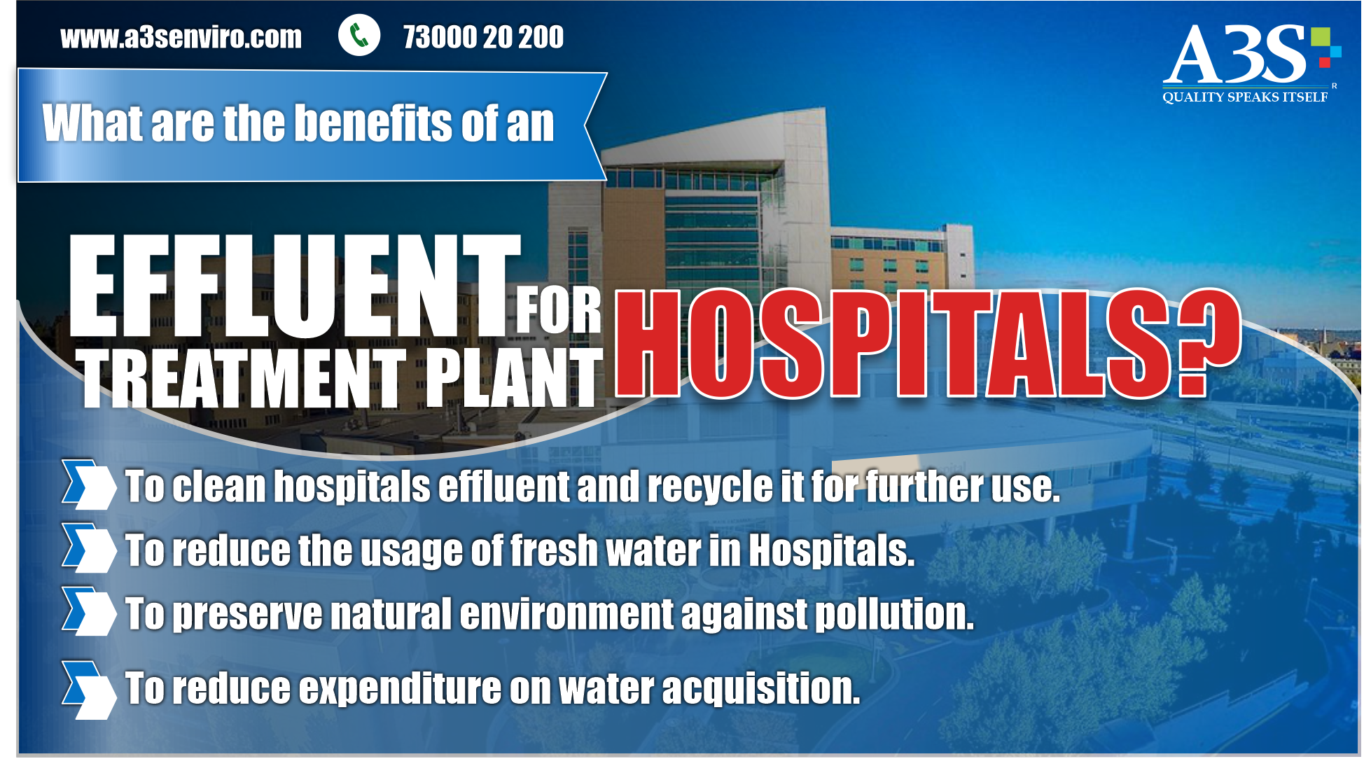 What are the benefits of an effluent treatment plant for hospitals